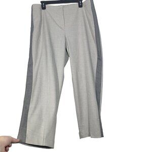 J.Jill Women's Two Toned Striped Grey Elastic Waistband Pull On Pants Size 18P